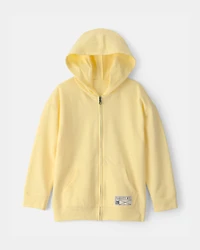Kid French Terry Zip-Up Hoodie - Yellow