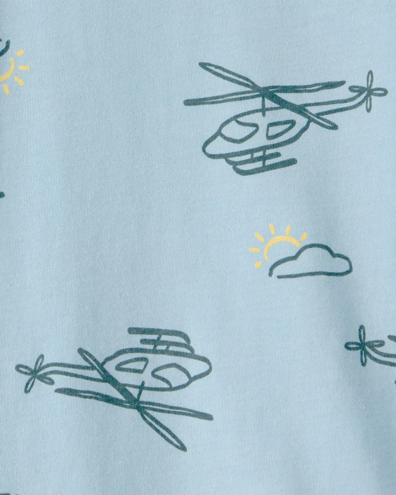 Toddler Boy Helicopter T-Shirt - Blue