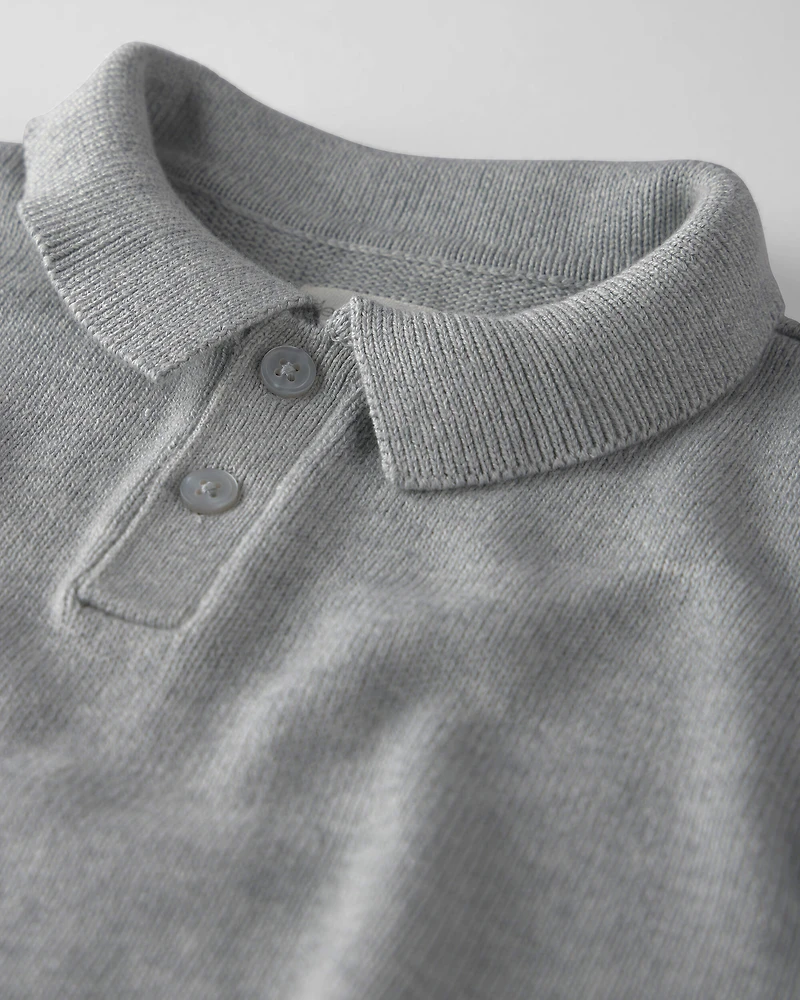 Toddler Boy Organic Cotton Sweater Knit Polo