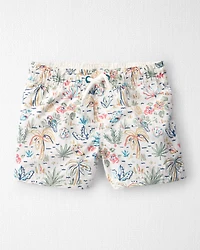 Toddler Boy Recycled Swim Trunks Tropical Paradise Print