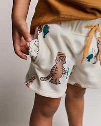 Toddler City Park™ Short Fishing Tiger Print - Cream