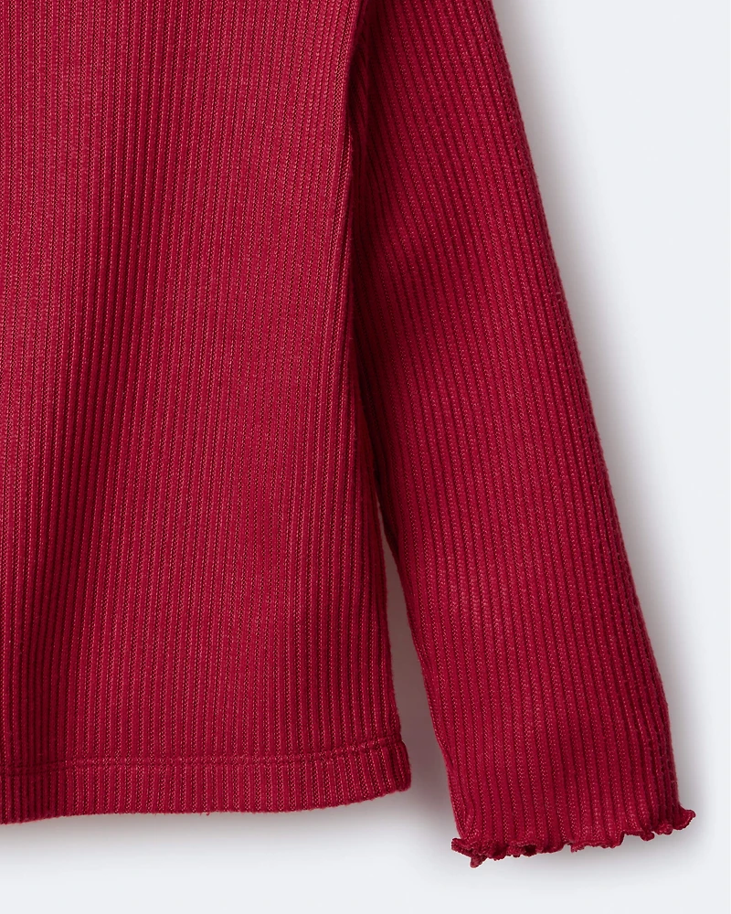 Toddler Girl Mock Neck Long-Sleeve Top - Red