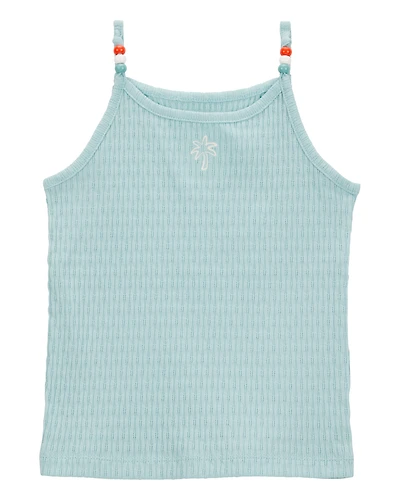 Toddler Girl Floral Ribbed Tank Top