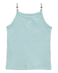 Toddler Girl Floral Ribbed Tank Top