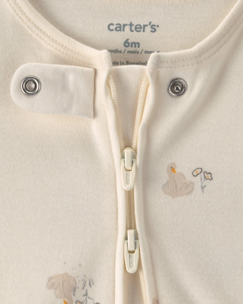 Baby Girl Swan Sleeper - Cream