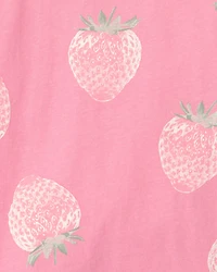 Girls Strawberry Top - Pink