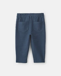 Baby Girl Knit Denim Pants - Indigo