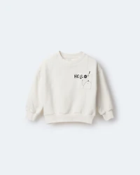 Toddler Hello!' Pullover Sweatshirt - Cream