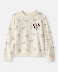 Girls Disney© Minnie Mouse Pullover Sweatshirt - Cream