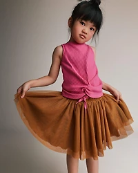 Toddler Girl Avenue Twirl™ Mini Skirt with Tulle - Golden Yellow
