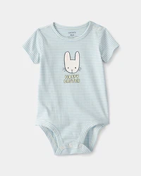 Baby 'Hoppy Easter' Bunny Graphic Bodysuit - Blue