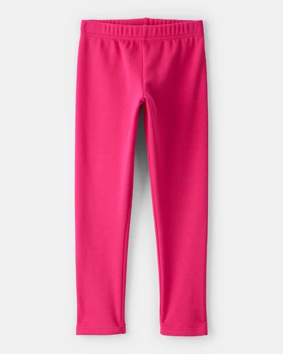 Kid Pull-On Stretch Cozy Leggings - Pink