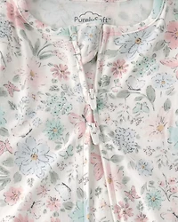 Baby Girl Butterfly Garden 2-Way Zip PurelySoft Sleeper Pyjama