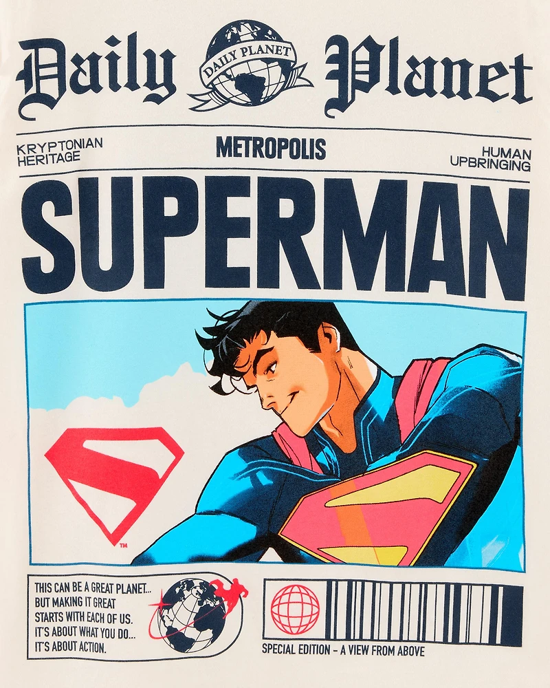 Boys Super-Man Newspaper Tee