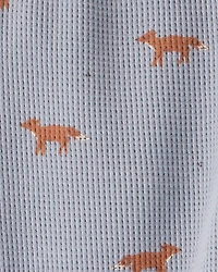 Baby Organic Cotton Waffle Knit Set Shadow Fox Print