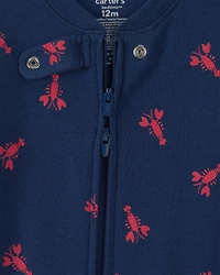 Baby Boy Lobster 100% Cotton Snug Fit 1-Piece Pyjama Set - Blue