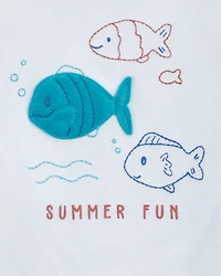 Baby 2-Piece Fish Short-Sleeve Tee & Pull-On Short Set