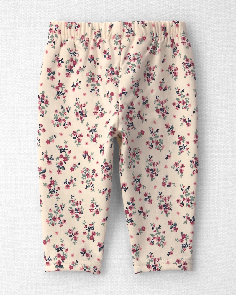 Baby Girl 2-Pack Recycled Fleece Bottoms Made with Organic Cotton