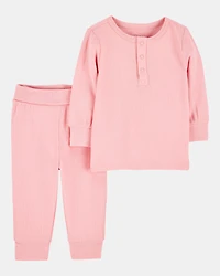 Baby Girl 2-Piece PurelySoft Outfit Set - Pink