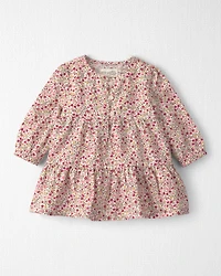 Baby Girl Organic Cotton Dobby Dress Floral