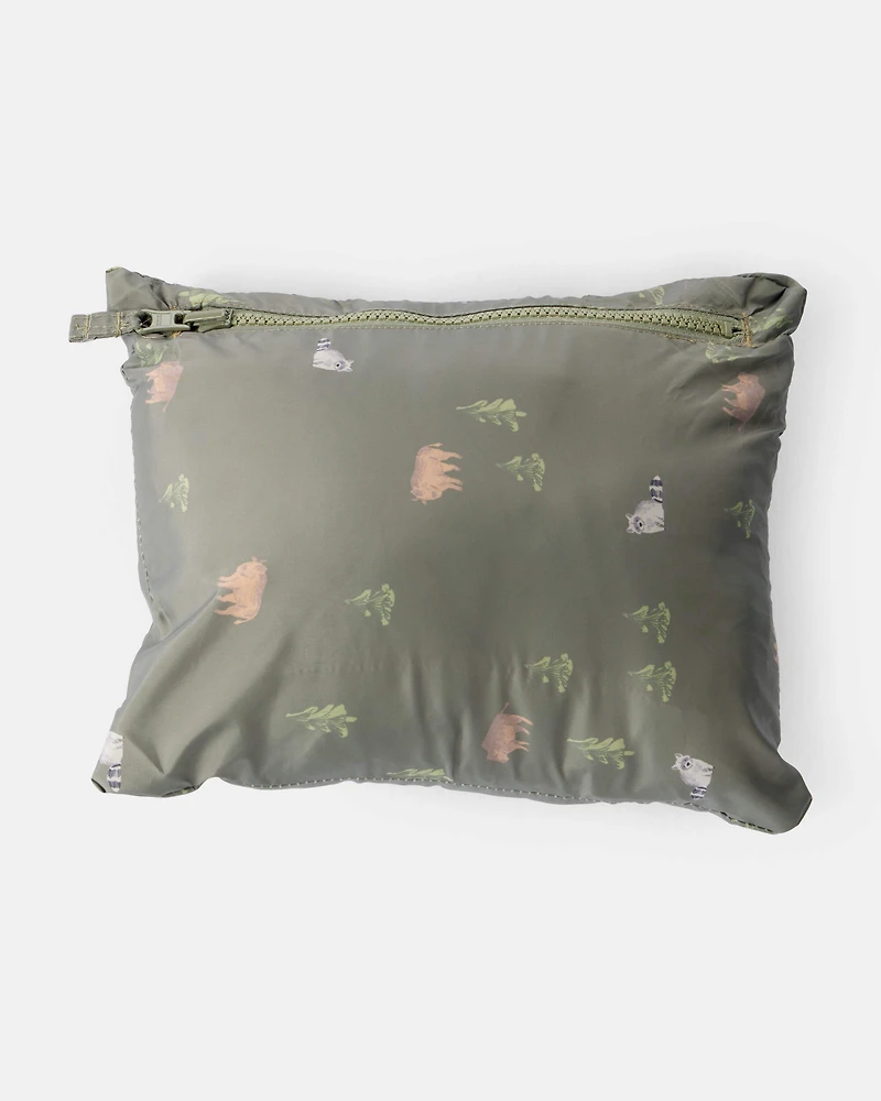 Toddler Wilderness Print Hooded Puffer - Green