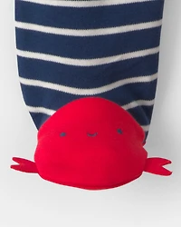 Baby Boy Lobster 2-Way Zip 100% Cotton Sleeper - Blue