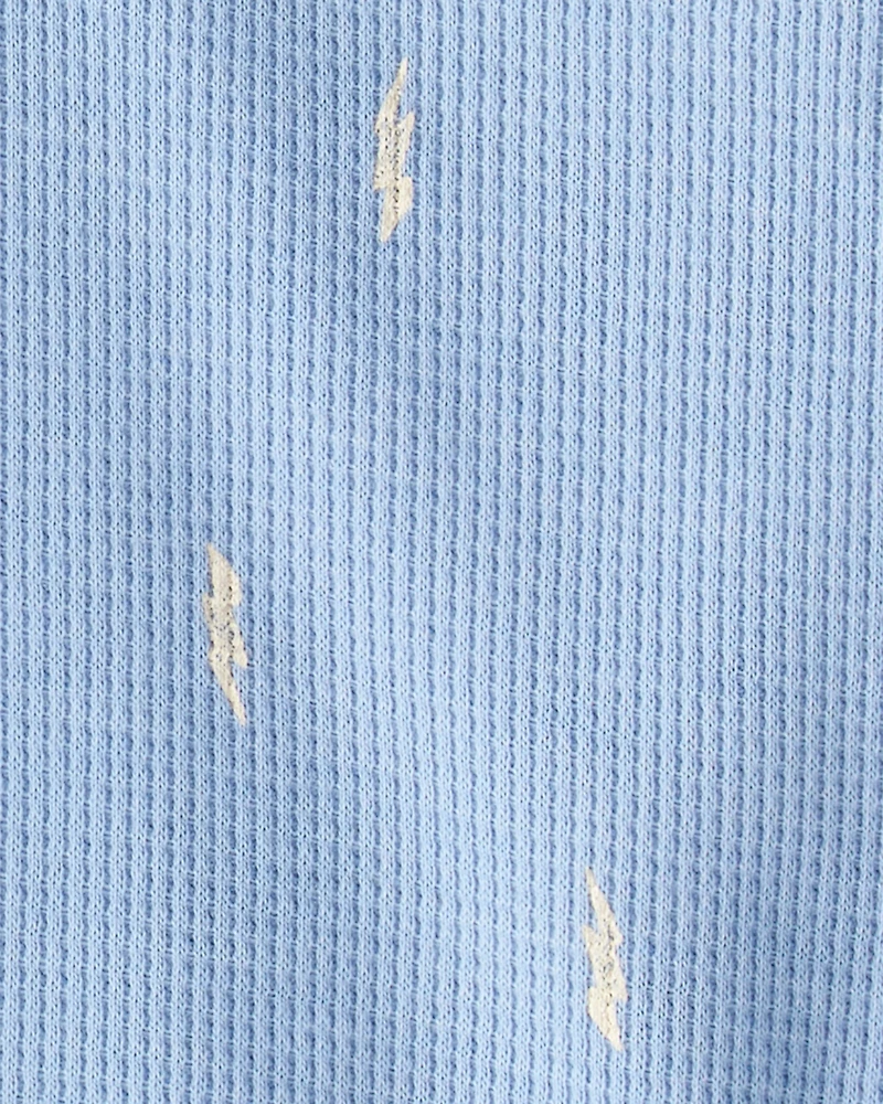 Baby Boy Lightning Thermal Bodysuit & Pant Set - Blue