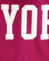 Girls New York Cotton Long-Sleeve Hoodie - Red