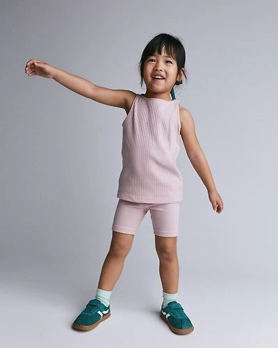 Toddler Girl Brooklyn Bike Shorts - Rose