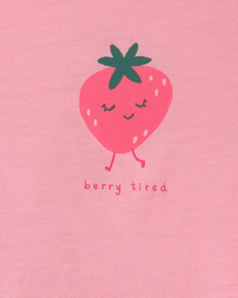 Toddler Girl 2-Piece Strawberry Polka Dots Sleeveless Pyjama Set - Pink