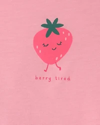 Toddler Girl 2-Piece Strawberry Polka Dots Sleeveless Pyjama Set - Pink