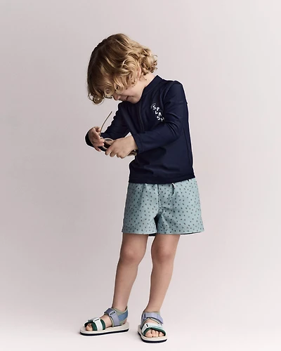 Toddler Boy 'Splish Splash' Half-Zip Long-Sleeve Rashguard - Navy