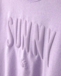 Girls 'Sunny' French Terry Top - Purple