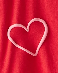 Toddler Girl Valentine Heart Long-Sleeve Graphic Tee - Red