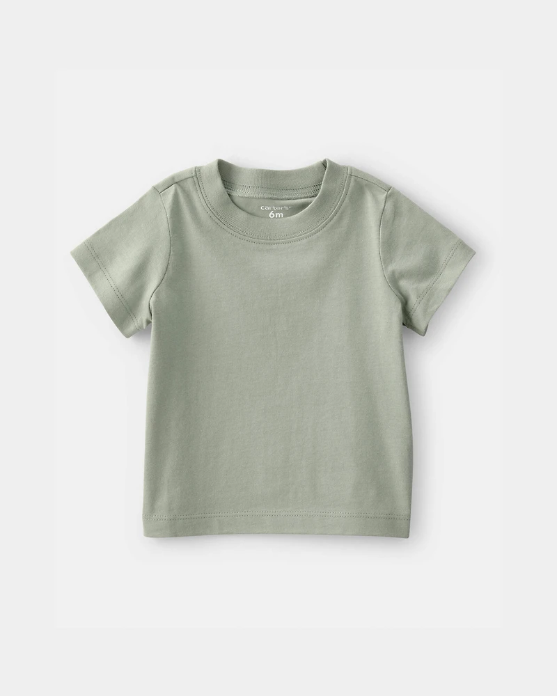 Baby Boy 2-Piece Striped Top & Shortall Set - Green