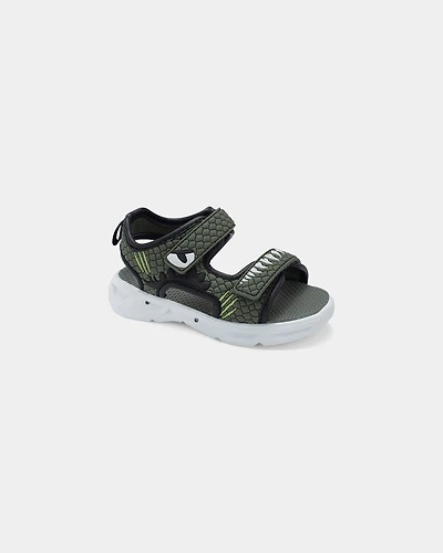 Toddler Boy Aligator Light Up Sandals - Green