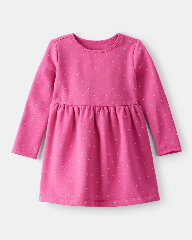 Toddler Girl DayDream Fleece Polka Dot Knit Dress - Pink