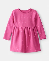 Toddler Girl DayDream Fleece Polka Dot Knit Dress - Pink