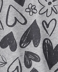 Toddler Girl Heart Print Long-Sleeve Top - Grey