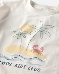Kid Organic Cotton Tee Beach Print