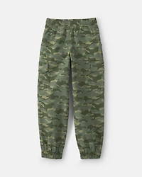 Boys Camo Cargo Joggers - Olive Green
