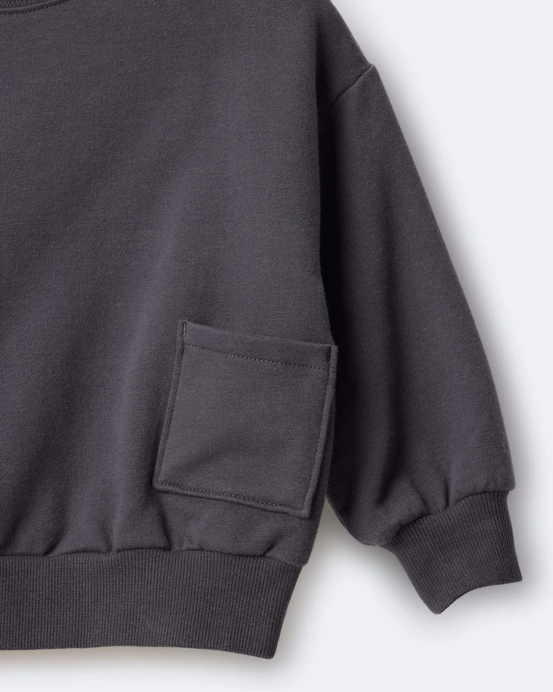 Toddler Otter Sweatshirt™ with Pockets - Dark Grey