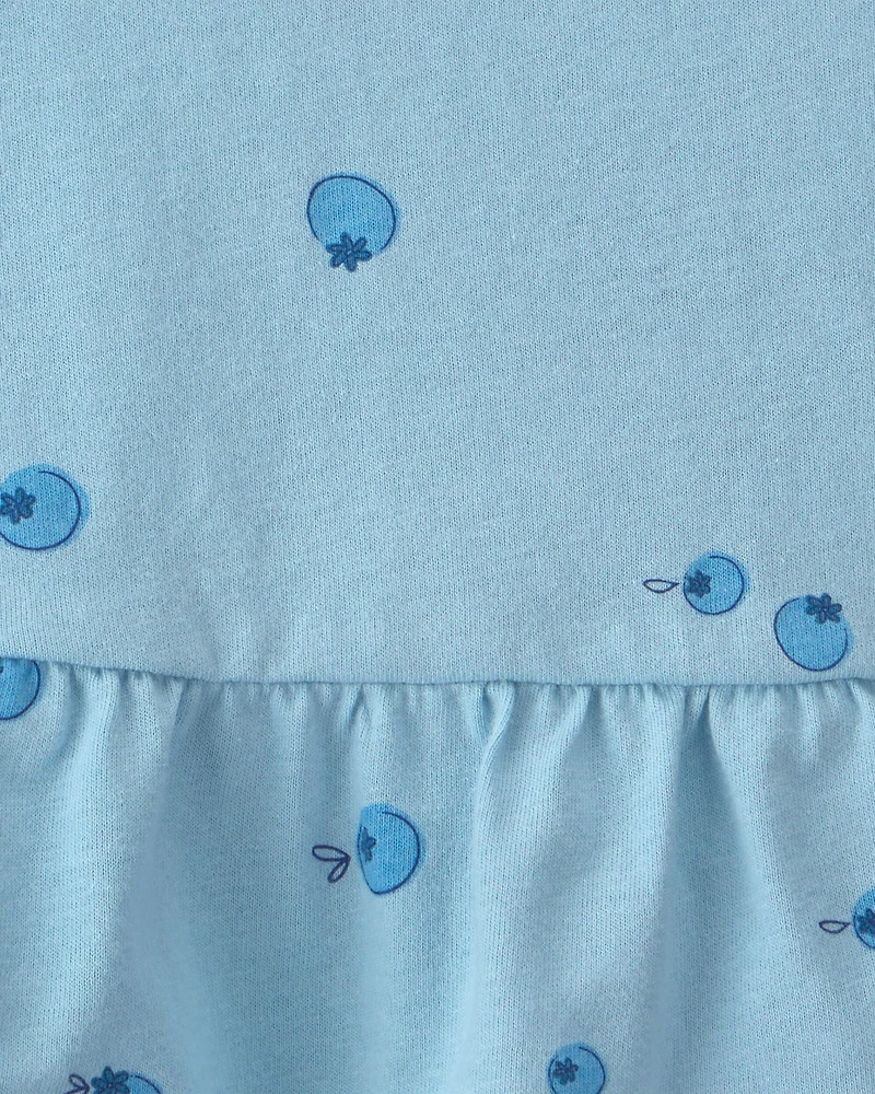 Baby Girl Blueberry Peplum Tank Top - Blue