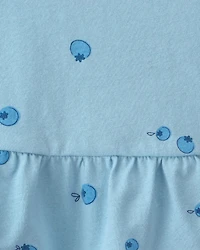 Baby Girl Blueberry Peplum Tank Top - Blue