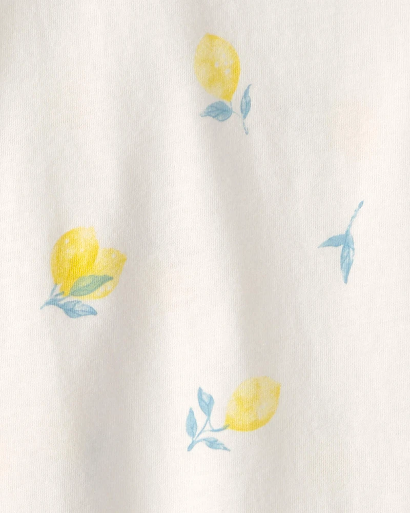 Toddler Girl Lemon Top - Cream