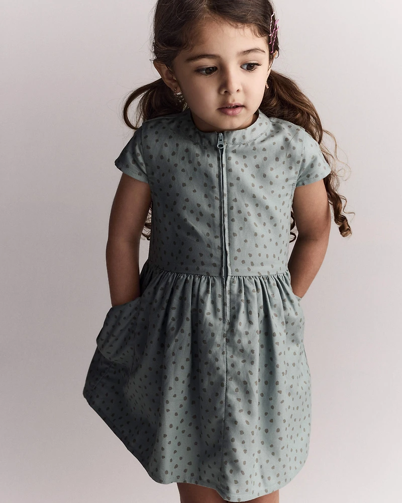 Toddler Girl Laura Dress with Pockets - Pale Blue