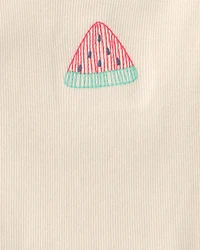 Toddler Girl Watermelon Ribbed Tank Top - Cream