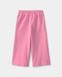 Toddler Girl French Terry Wide-Leg Pants - Pink