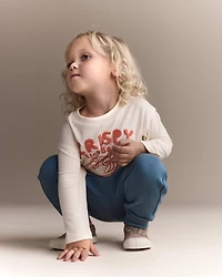 Toddler Crispy Rice Bowl' Long-Sleeve Relaxed Graphic Tee - Cream