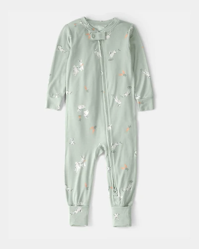 Baby Bunny PurelySoft 2-Way Zip 1-Piece Pajama - Green